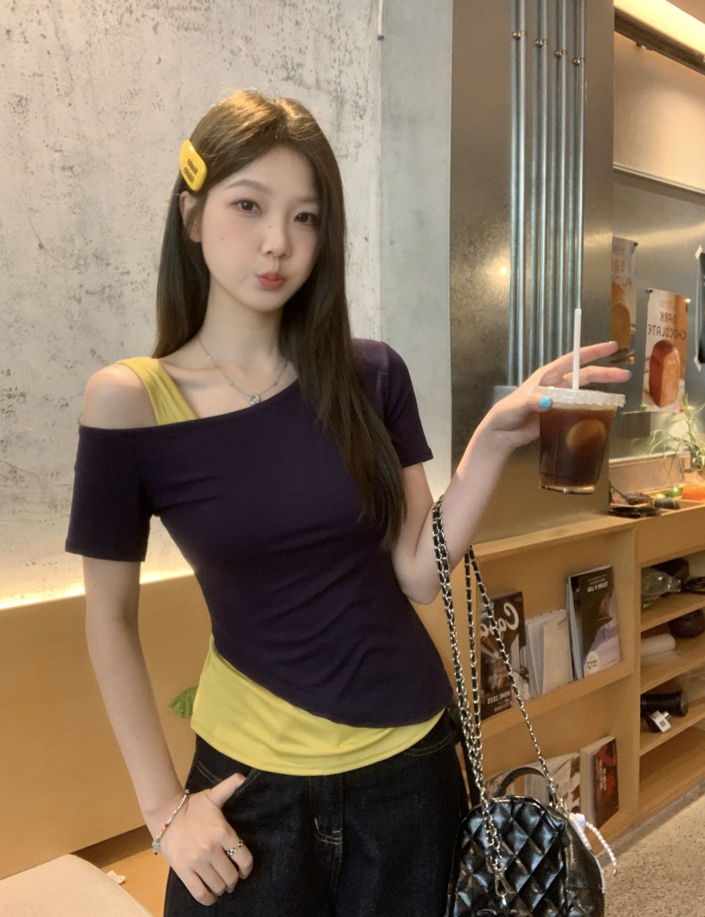 Large yard summer enticement tops slim strapless fat T-shirt