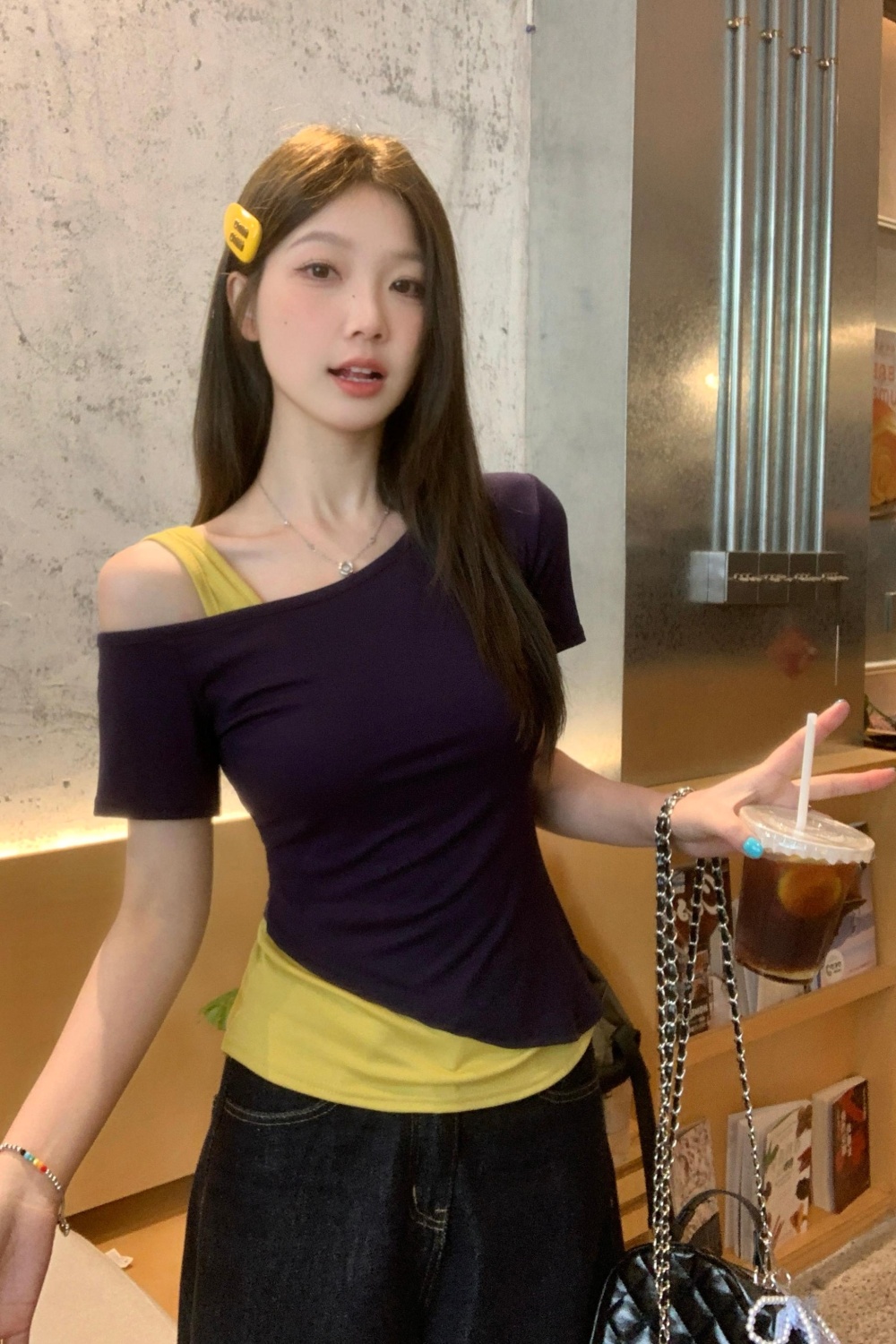 Large yard summer enticement tops slim strapless fat T-shirt