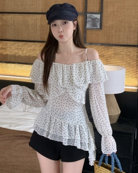 Korean style strapless tops large yard shirt