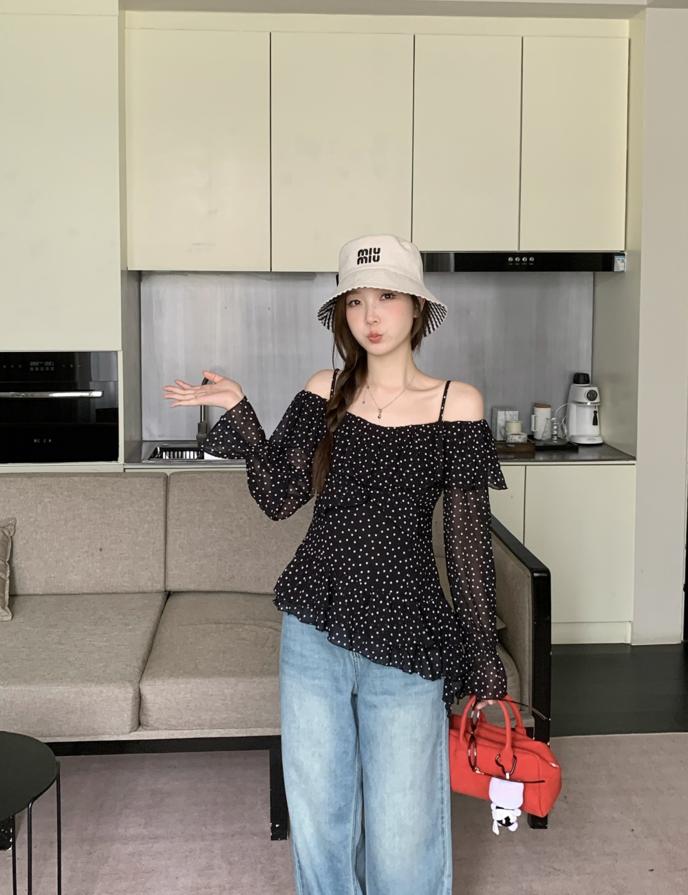 Korean style strapless tops large yard shirt