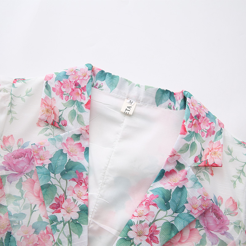 Long retro dress flowers spring and summer shirt