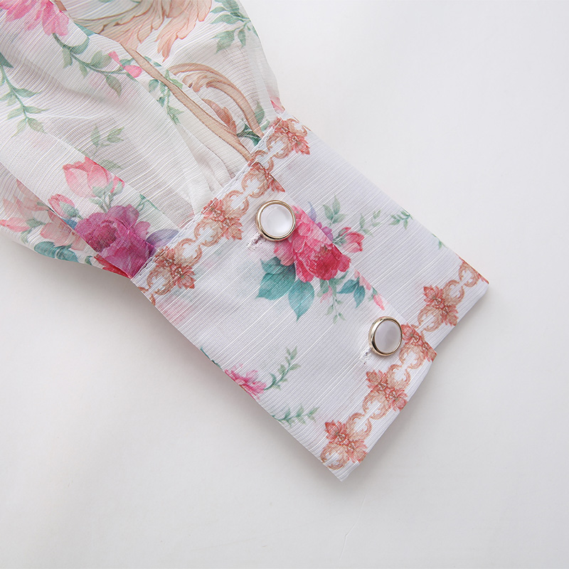 Long retro dress flowers spring and summer shirt