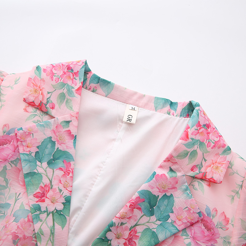 Retro long shirt flowers spring and summer dress