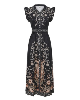 Spring and summer flowers lotus leaf edges dress