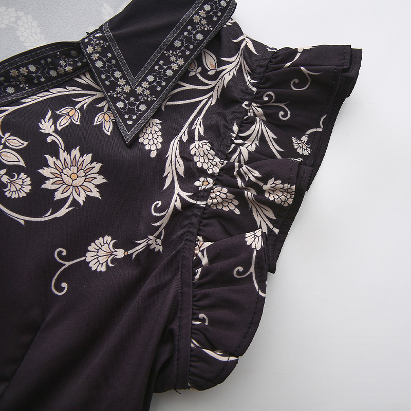 Spring and summer flowers lotus leaf edges dress