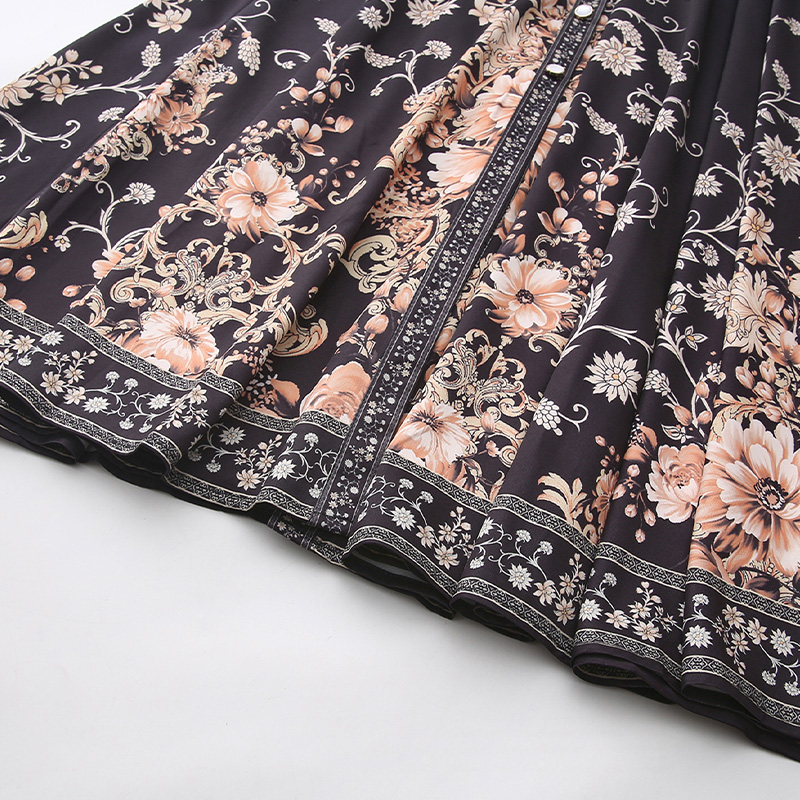 Spring and summer flowers lotus leaf edges dress