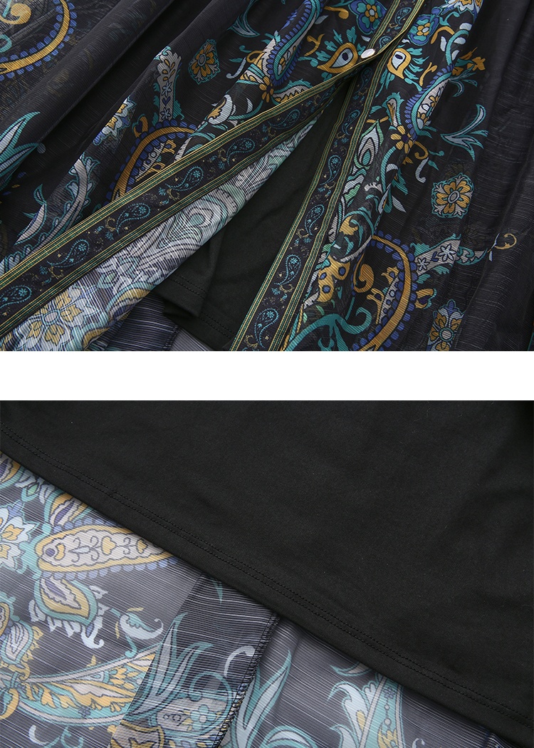 Single-breasted classical dress spring printing corset