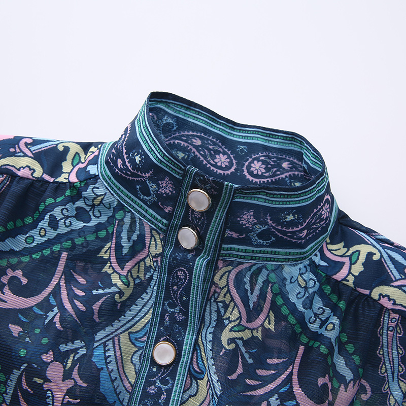 Long court style dress printing spring corset