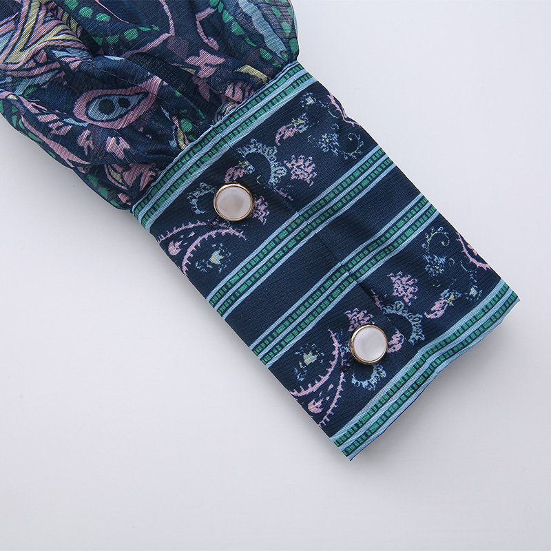 Long court style dress printing spring corset