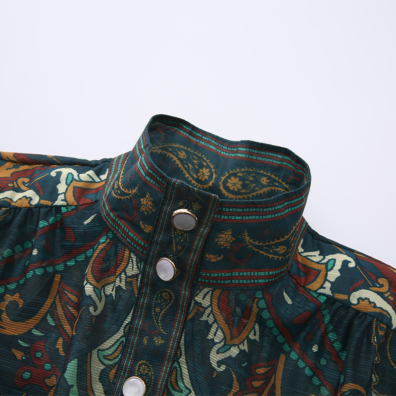 Printing spring court style corset classical long dress