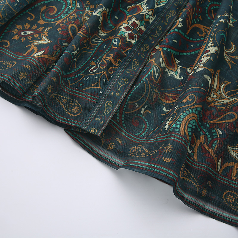 Printing spring court style corset classical long dress