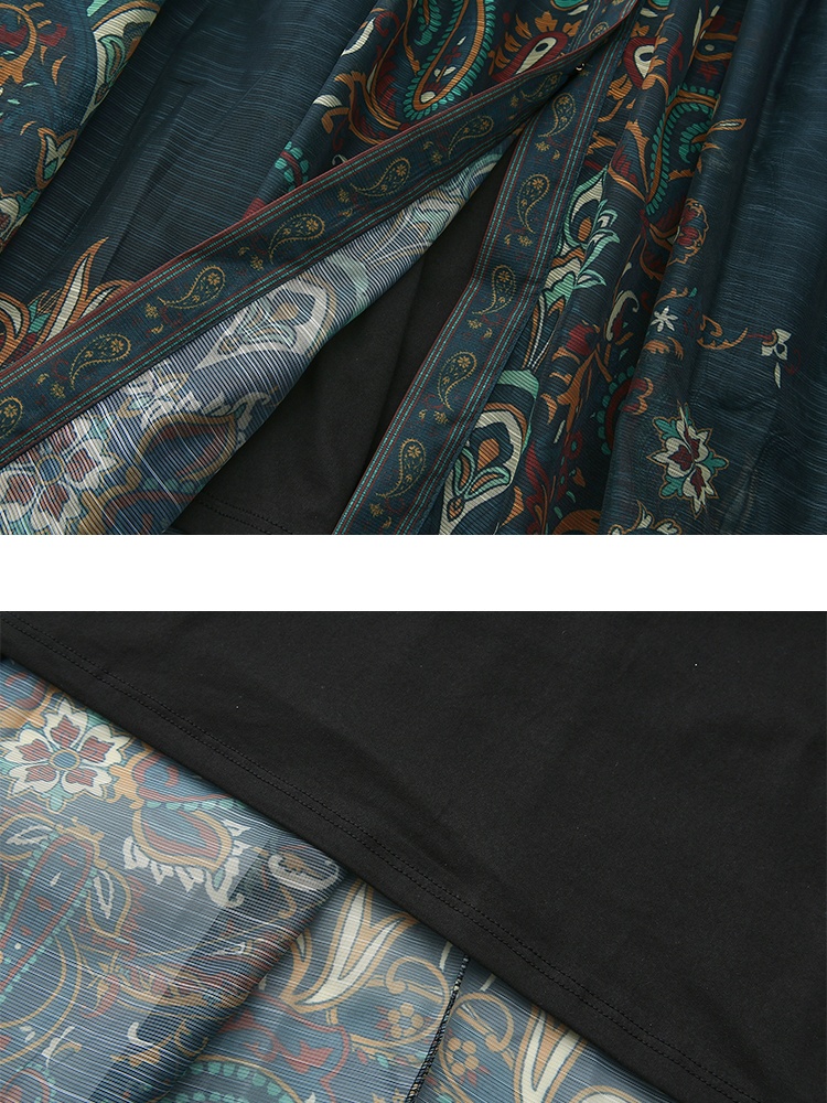 Printing spring court style corset classical long dress