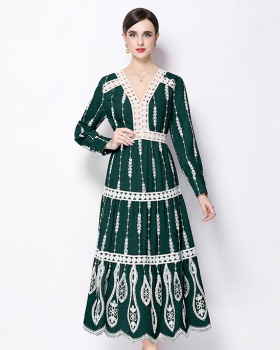 A-line spring long sleeve dress for women