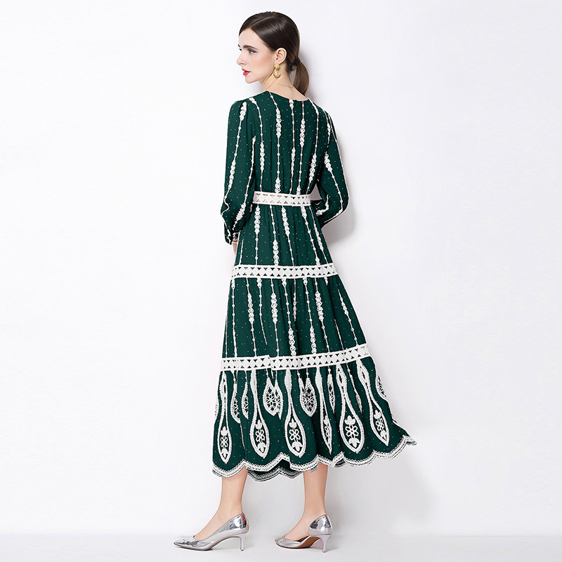 A-line spring long sleeve dress for women