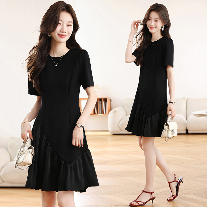 A-line France style slim Hepburn style dress for women