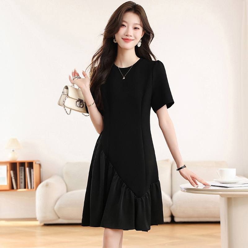A-line France style slim Hepburn style dress for women