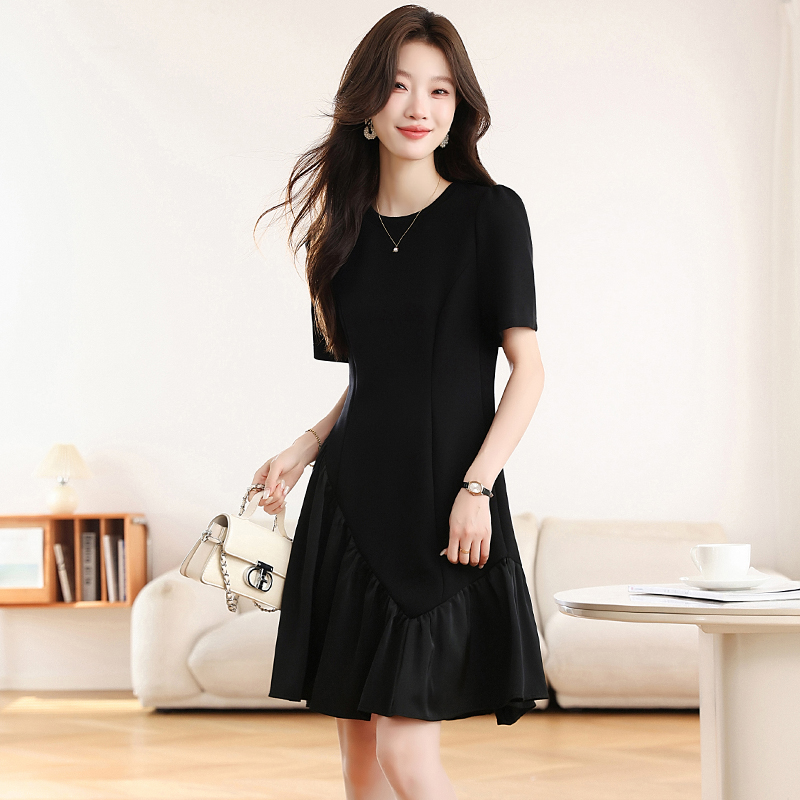A-line France style slim Hepburn style dress for women