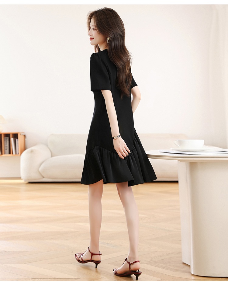 A-line France style slim Hepburn style dress for women