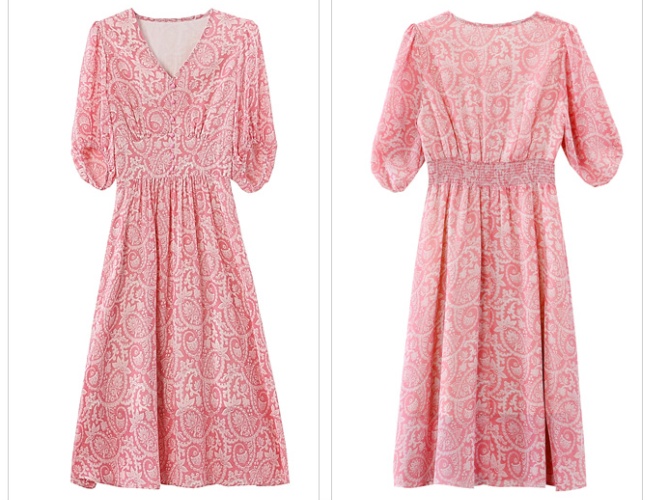 Floral small fellow temperament dress for women