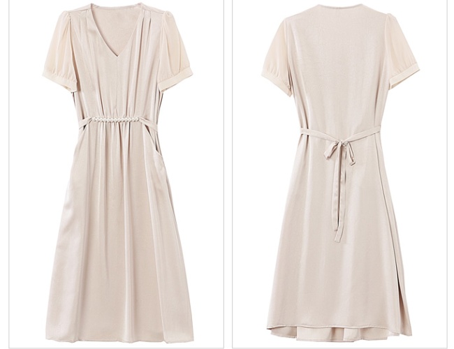 Decorous short sleeve Western style dress for women