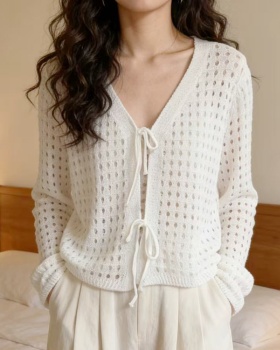 Western style frenum tops hollow show young sweater for women