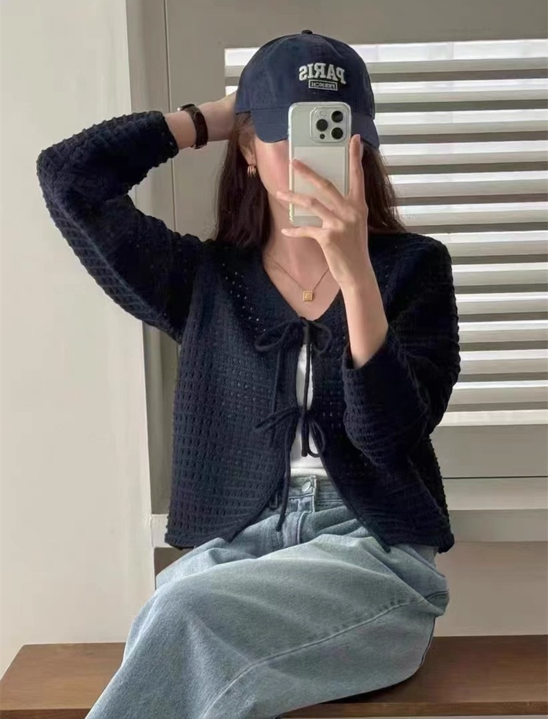 Western style frenum tops hollow show young sweater for women