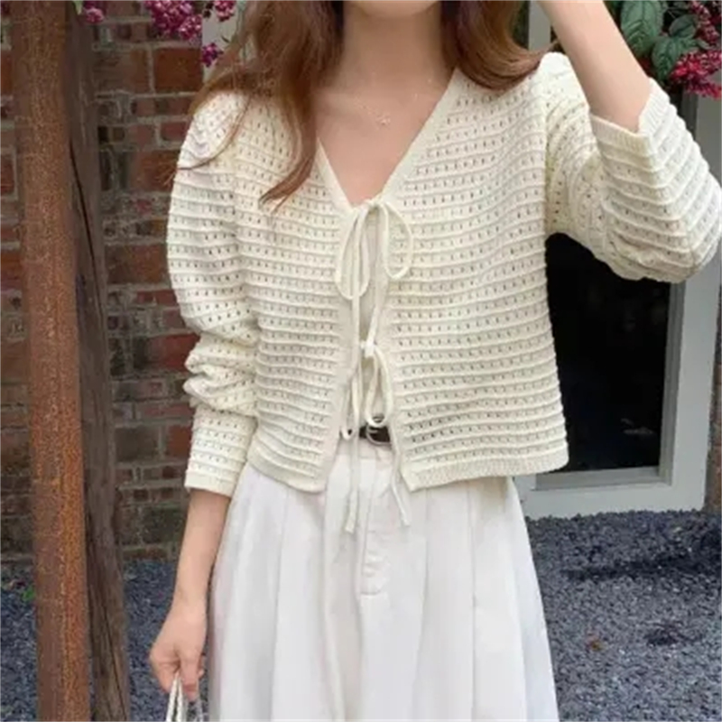 Western style frenum tops hollow show young sweater for women