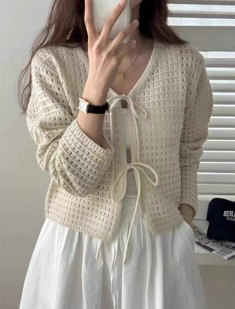 Western style frenum tops hollow show young sweater for women