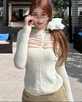 Inside the ride simple slim bottoming shirt for women