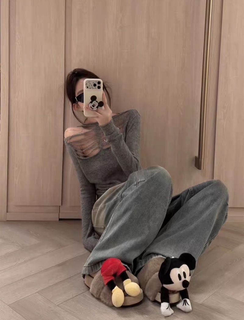 Inside the ride simple slim bottoming shirt for women