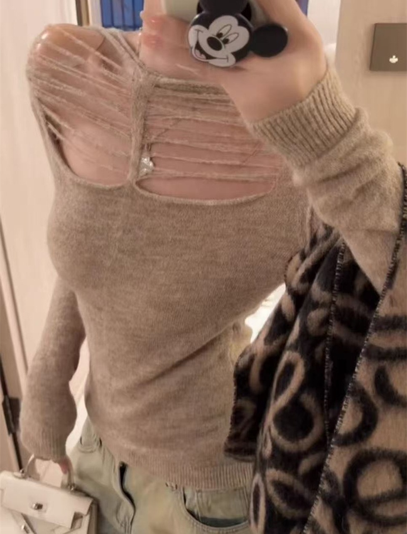 Inside the ride simple slim bottoming shirt for women