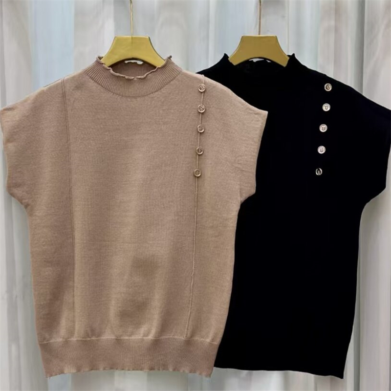 Spring and summer crimping tops pure sweater for women