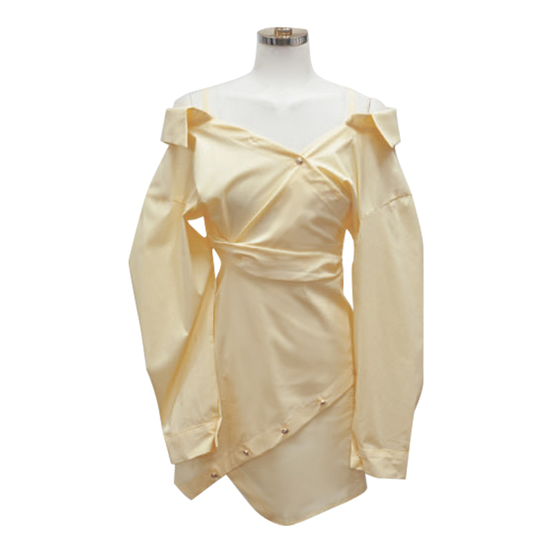 Summer pinched waist strapless dress sling package hip T-back