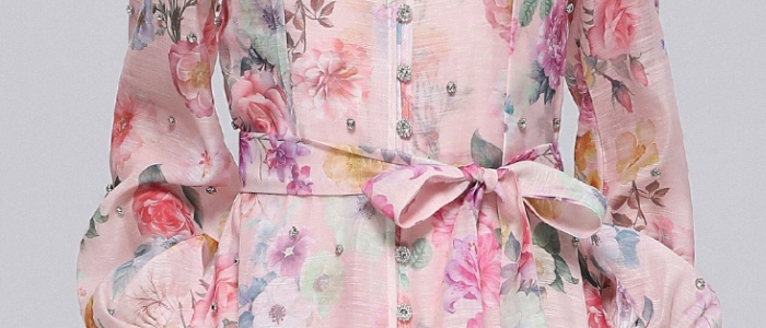 Printing pinched waist niche with sling dress