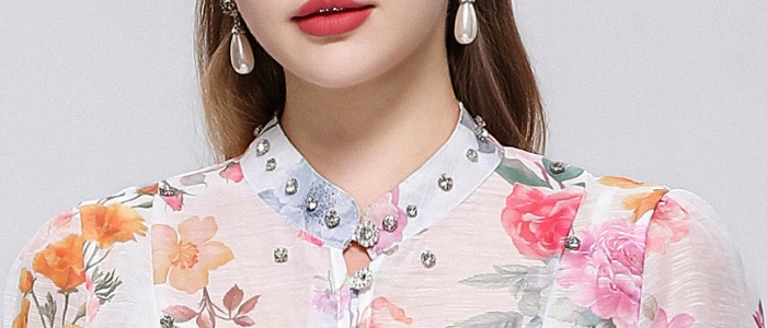 Cstand collar big skirt with sling niche long sleeve dress