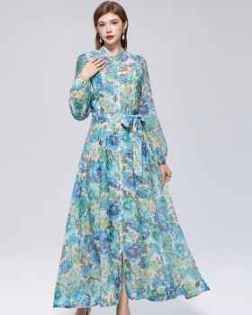 France style niche cstand collar with sling dress