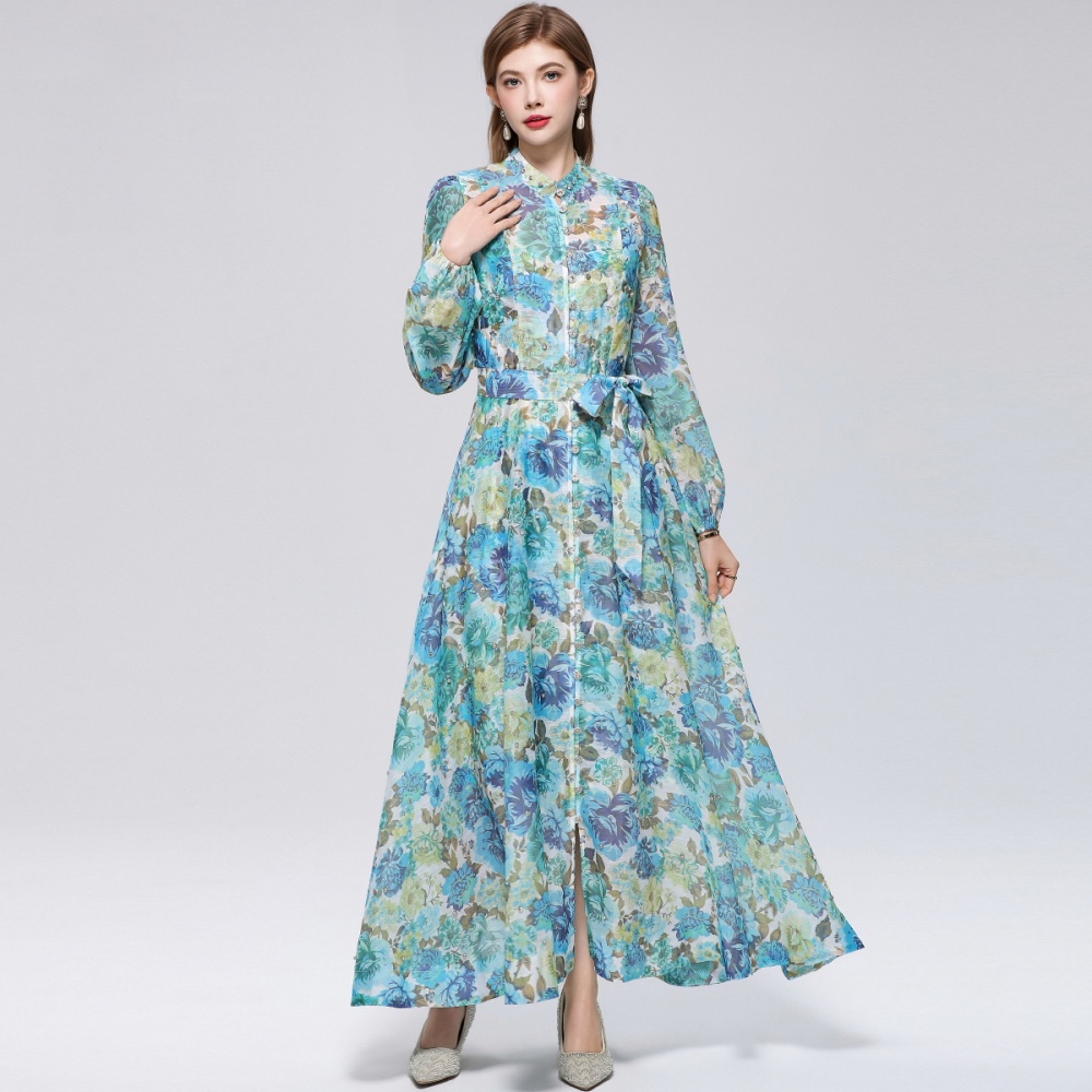 France style niche cstand collar with sling dress