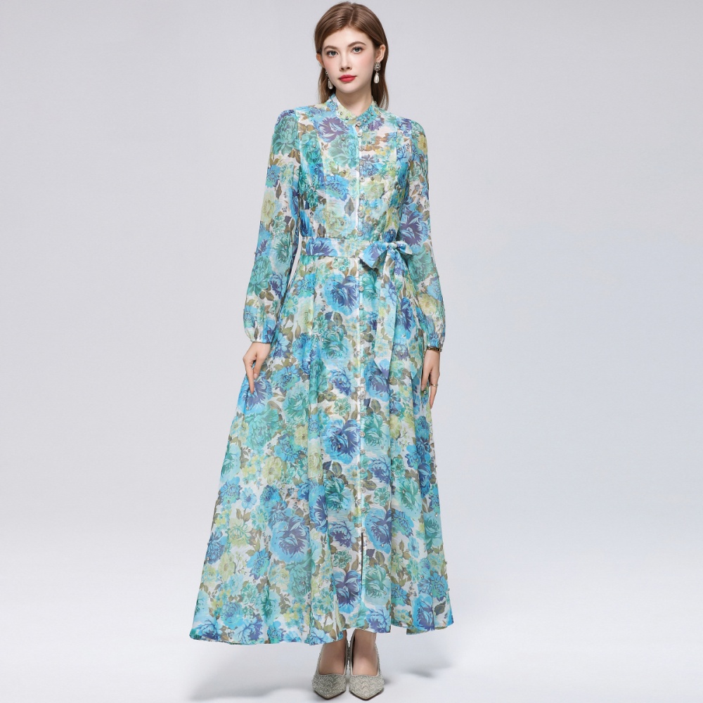 France style niche cstand collar with sling dress