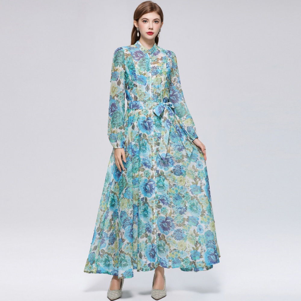 France style niche cstand collar with sling dress