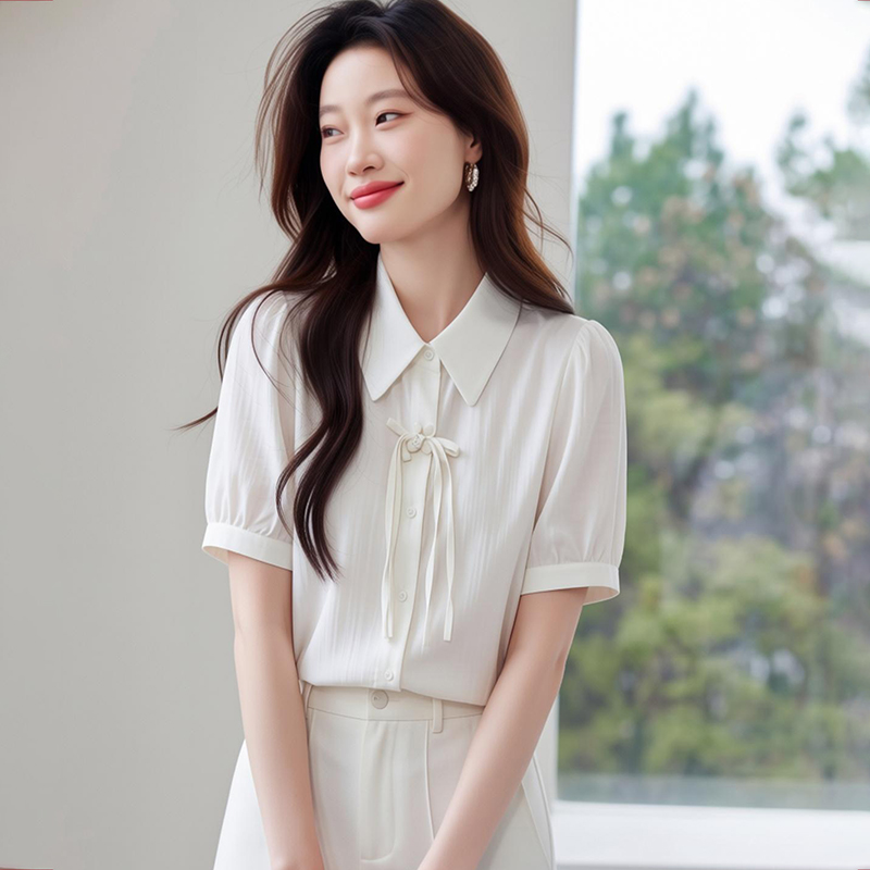 Simple summer shirt Chinese style all-match tops