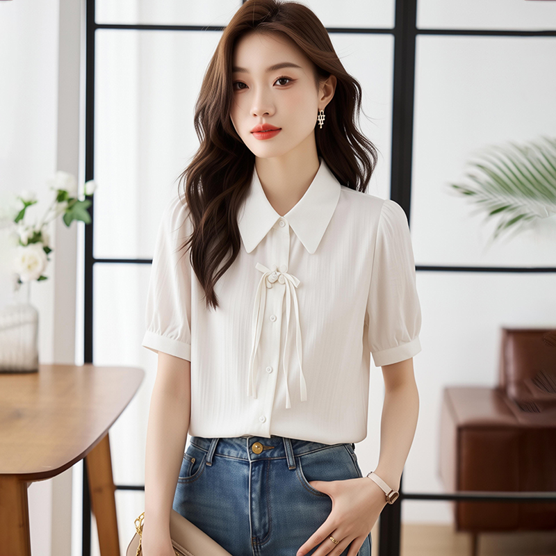 Simple summer shirt Chinese style all-match tops