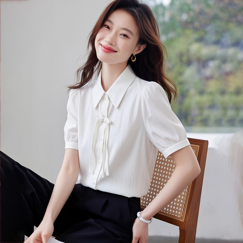 Simple summer shirt Chinese style all-match tops