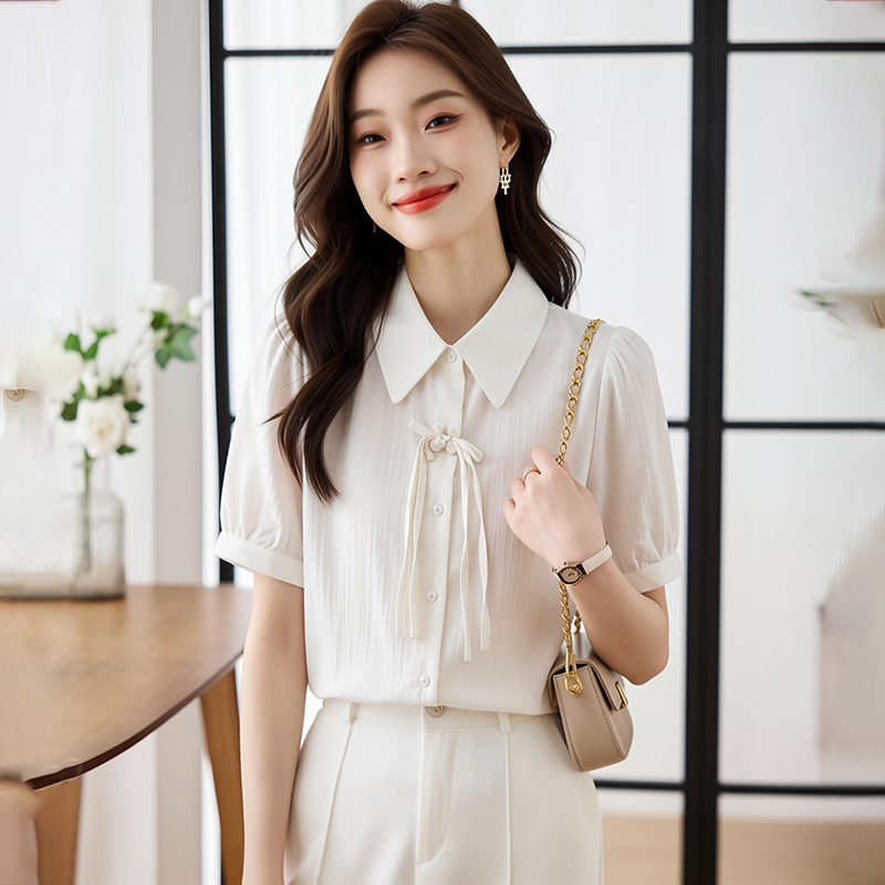 Simple summer shirt Chinese style all-match tops