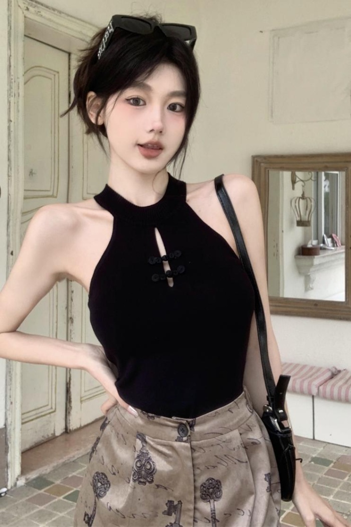 Sling halter all-match tops Chinese style small fellow vest
