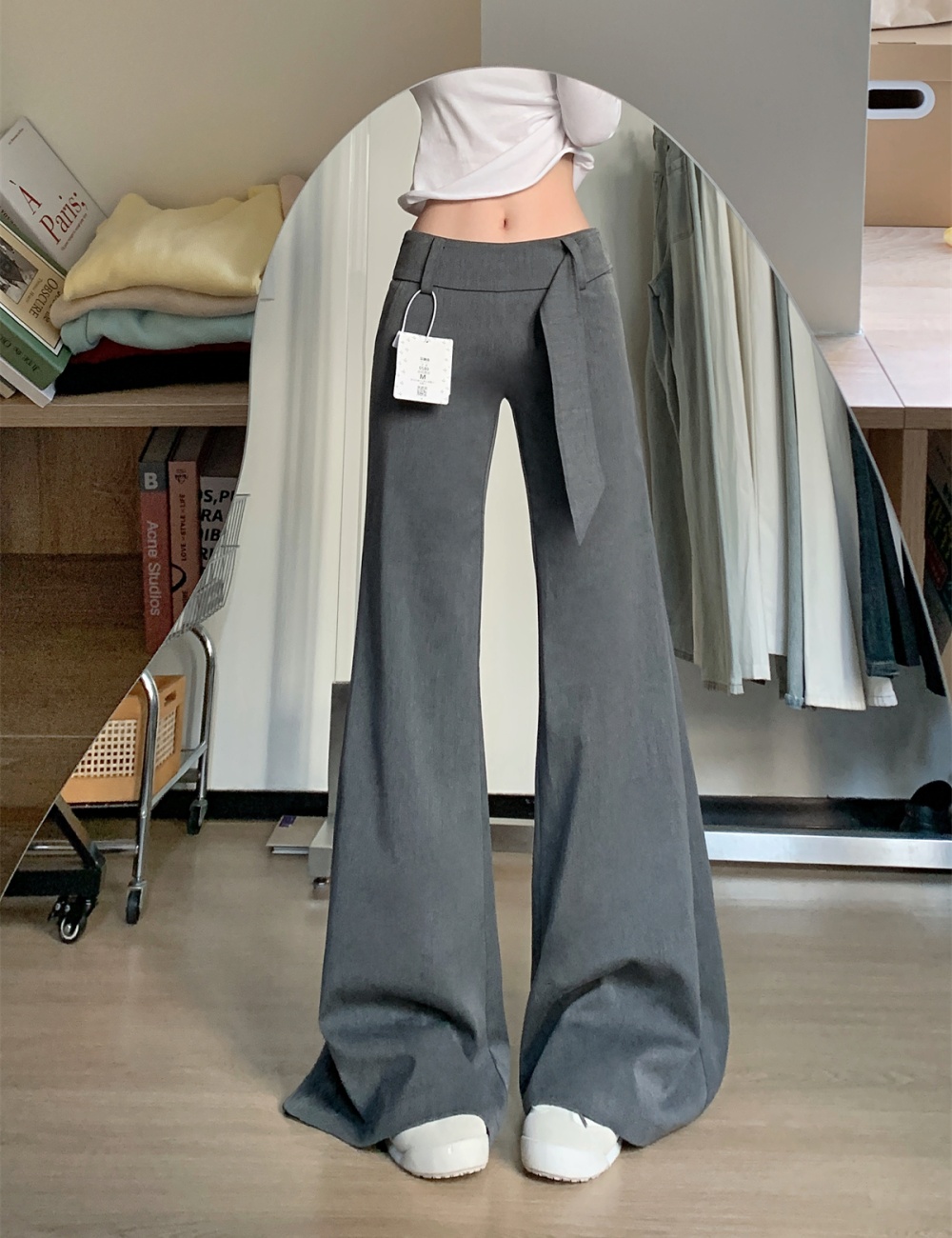 Speaker spring wide leg suit pants loose drape casual pants