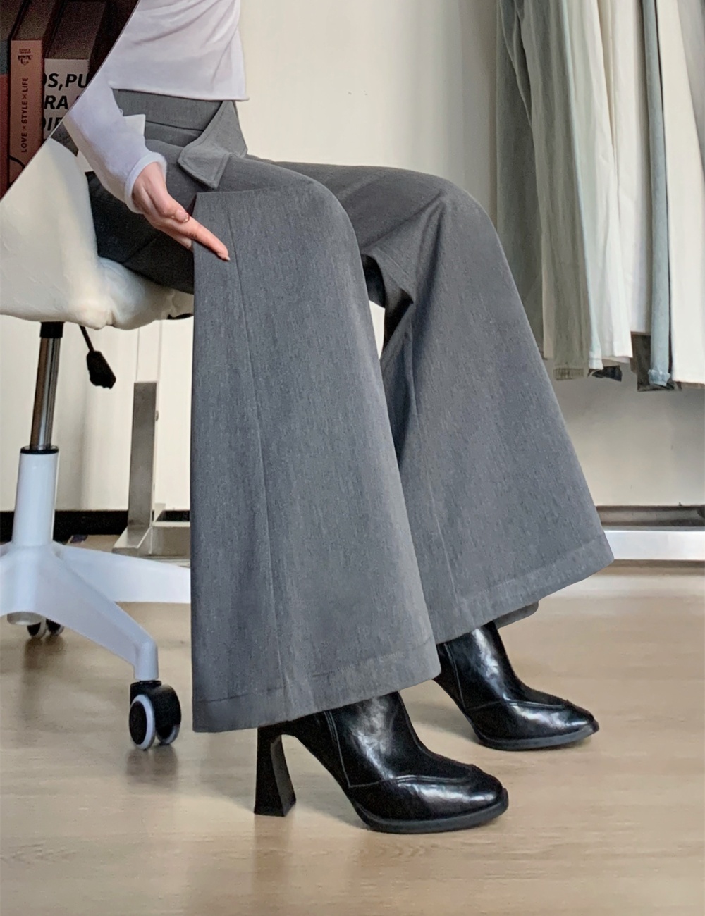 Speaker spring wide leg suit pants loose drape casual pants