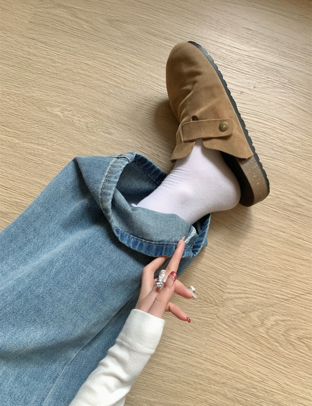 Loose American style wide leg pants straight jeans