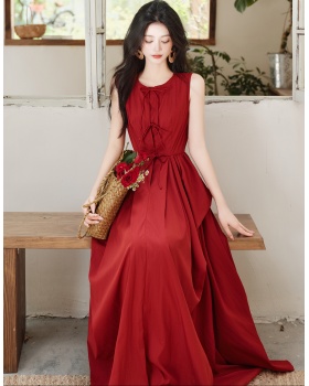 Vacation red travel dress