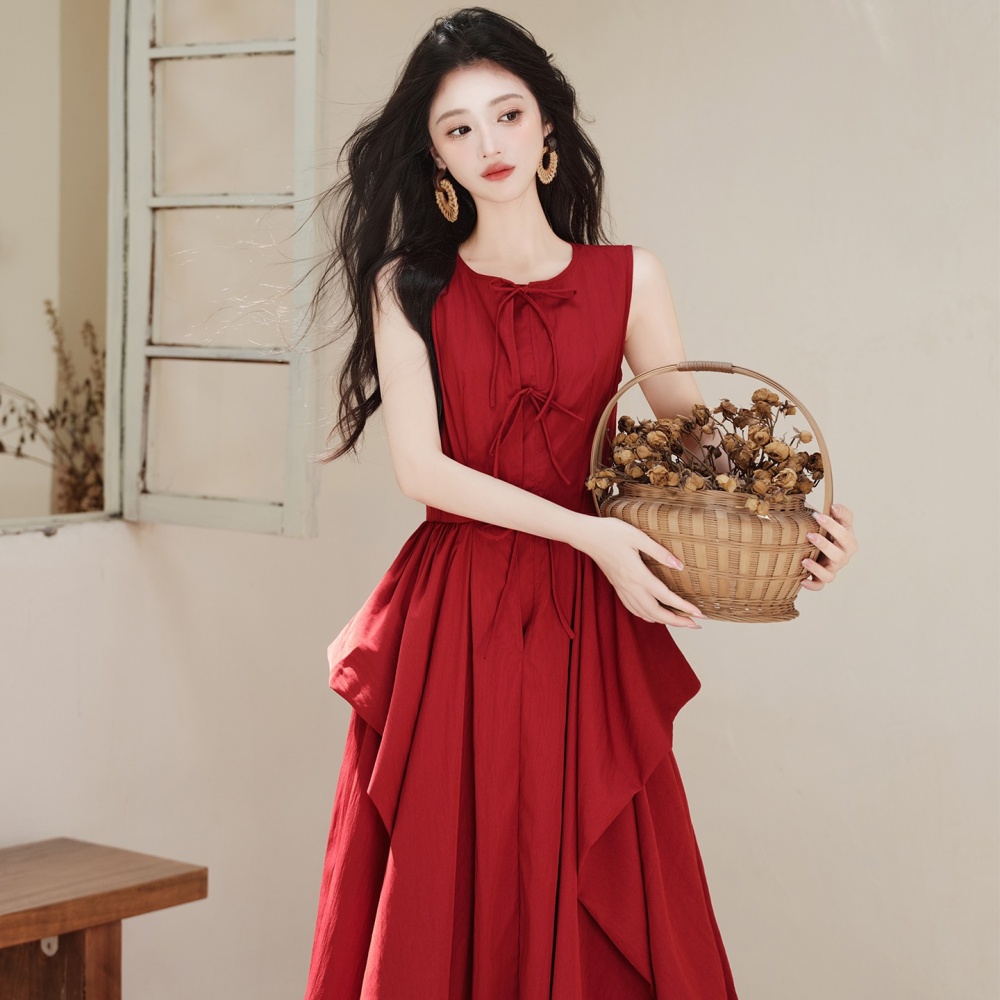 Vacation red travel dress