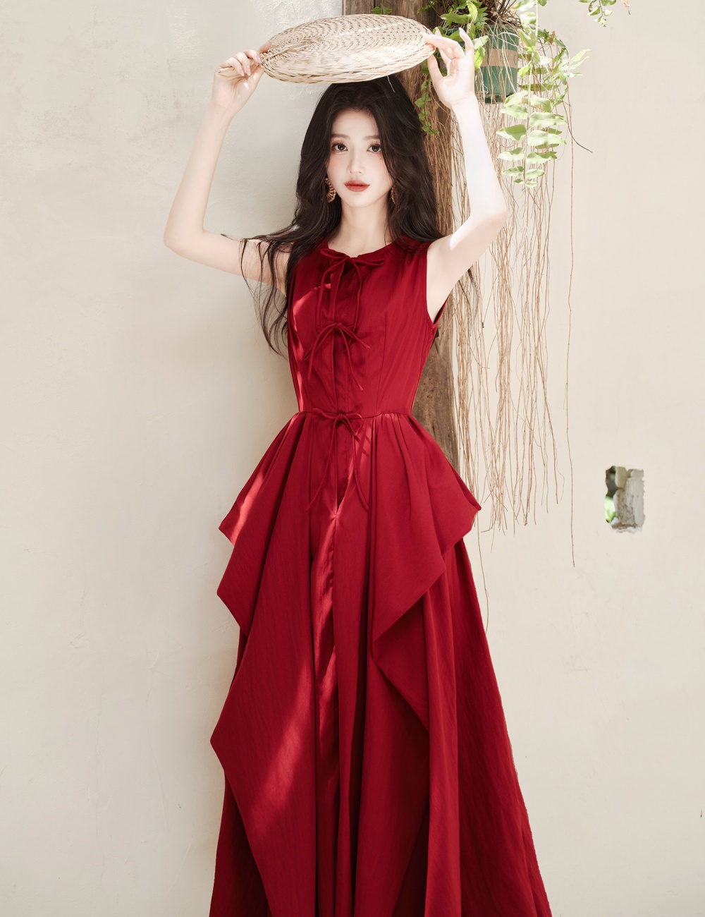 Vacation red travel dress